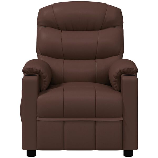 vidaXL Fauteuil de massage électrique Marron Similicuir