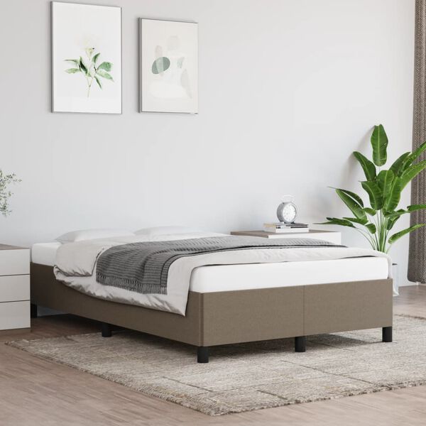 vidaXL Cadre de lit sans matelas taupe 120x190 cm tissu