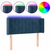 vidaXL T&ecirc;te de lit &agrave; LED Bleu fonc&eacute; 83x16x78/88 cm Velours