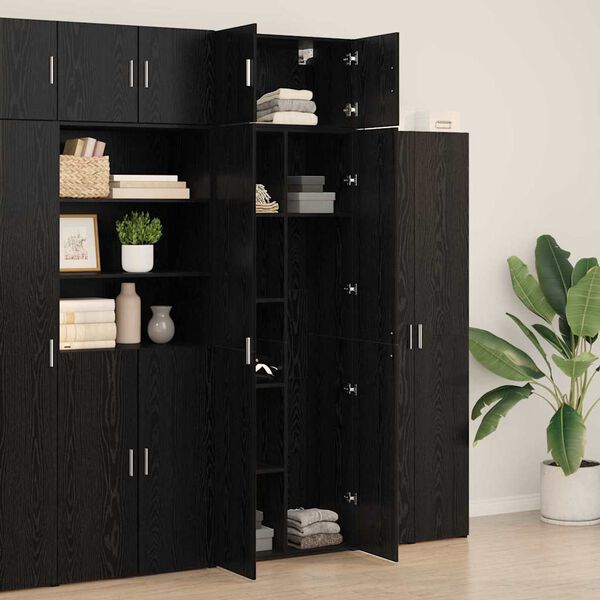 vidaXL Armoire de rangement 3 pcs Ch&ecirc;ne noir
