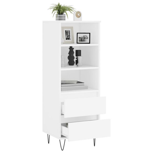 vidaXL Buffet haut Blanc 40x36x110 cm Bois d'ingénierie
