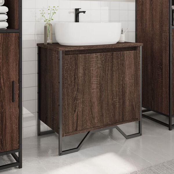 vidaXL Armoire lavabo de salle de bain chêne marron 60x35x60 cm