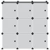 vidaXL Cubes de rangement 9 pcs avec portes noir PP
