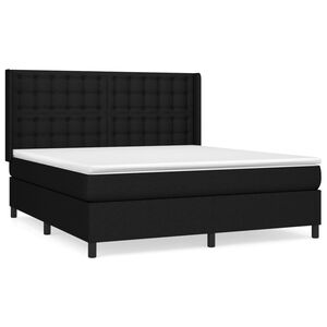 vidaXL Sommier &agrave; lattes de lit avec matelas Noir 160x200 cm Tissu
