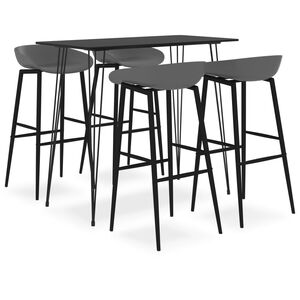 vidaXL Ensemble de bar 5 pcs Noir et gris