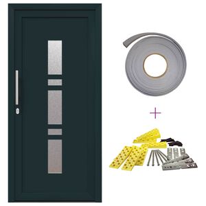 vidaXL Porte Frontale 98 x 200 cm PVC Anthracite
