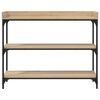 vidaXL Table console avec étagères chêne sonoma 100x30x80 cm