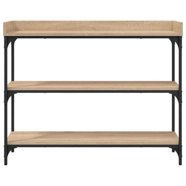 vidaXL Table console avec étagères chêne sonoma 100x30x80 cm