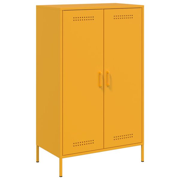 vidaXL Buffet haut jaune moutarde 68x39x113 cm acier