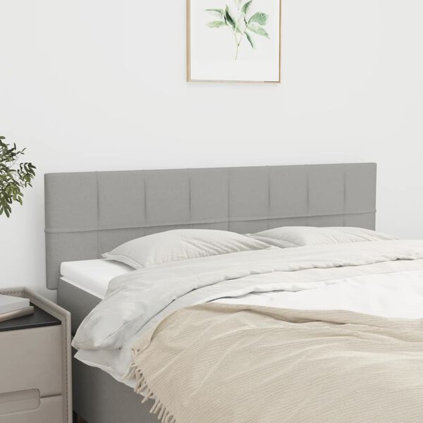 vidaXL T&ecirc;tes de lit Gris clair 144x5x78/88 cm Tissu