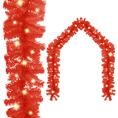 vidaXL Guirlande de Noël avec lumières LED 5 m Rouge