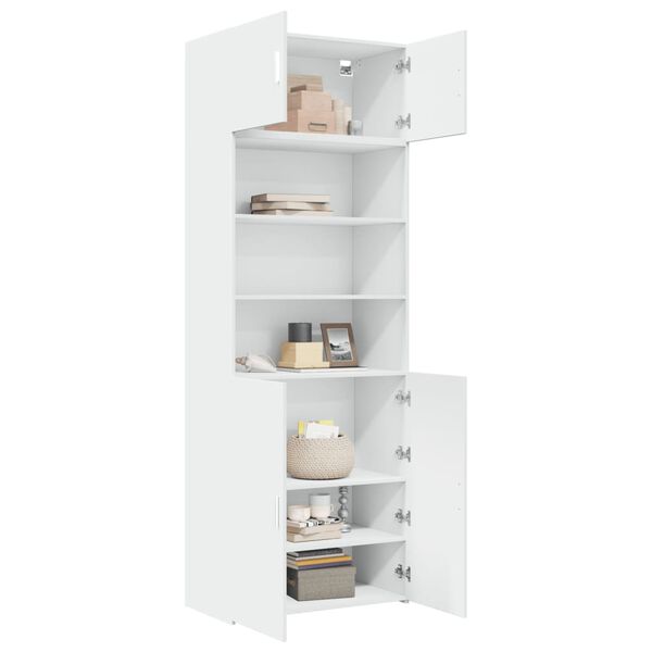 vidaXL Armoire de rangement blanc 80x42,5x225 cm bois d'ing&eacute;nierie
