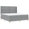 vidaXL Lit &agrave; ressorts avec bandes LED Gris clair 180 x 200 cm tissu