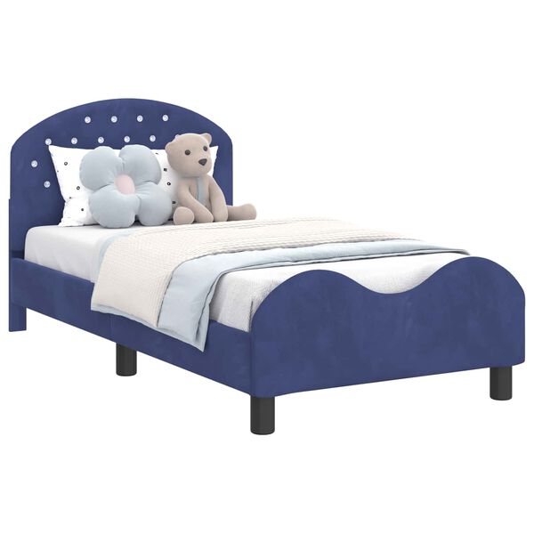 vidaXL Cadre de lit pour enfants avec tête de lit Bleu police