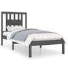 vidaXL Cadre de lit sans matelas gris bois massif 90x200 cm