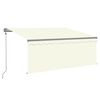 vidaXL Auvent automatique store capteur de vent LED 3,5x2,5 m Cr&egrave;me