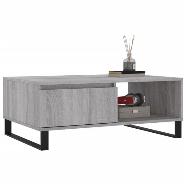 vidaXL Table basse sonoma gris 90x60x35 cm bois d'ing&eacute;nierie