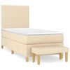 vidaXL Sommier &agrave; lattes de lit avec matelas Cr&egrave;me 80x200 cm Tissu