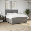 vidaXL Sommier &agrave; lattes de lit avec matelas Taupe 200x200 cm Tissu