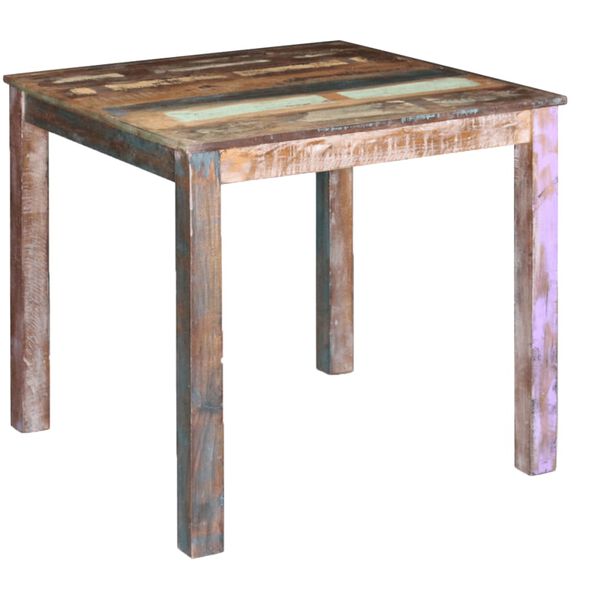 vidaXL Table de salle &agrave; manger Bois de r&eacute;cup&eacute;ration massif 80x82x76 cm