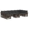 vidaXL Ensemble de canap&eacute; de jardin 11 pc Gris et Gris fonc&eacute; polyrotin