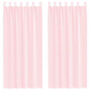 vidaXL Rideaux en voile avec passe-tringles 2 pcs rose clair
