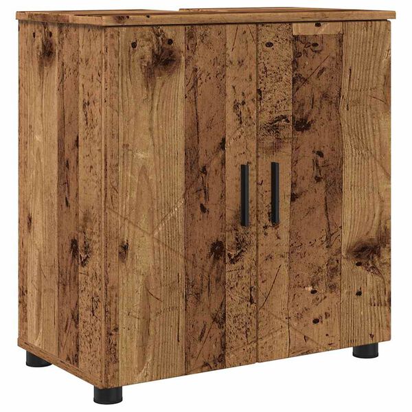 vidaXL Cabinet de salle de bain avec porte Bois Ancien 61 x 35 x 64 cm