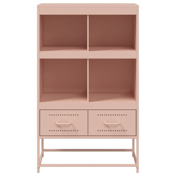 vidaXL Buffet haut rose 68x39x111,5 cm acier