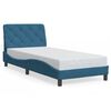 vidaXL Lit avec matelas bleu 90x190 cm velours