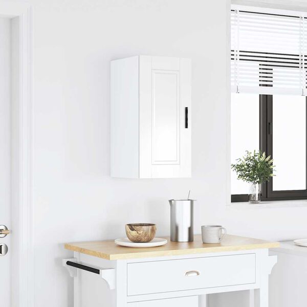 vidaXL Armoire murale de cuisine Porto blanc brillant bois ing&eacute;nierie