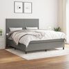 vidaXL Sommier &agrave; lattes de lit avec matelas Gris fonc&eacute; 160x200cm Tissu