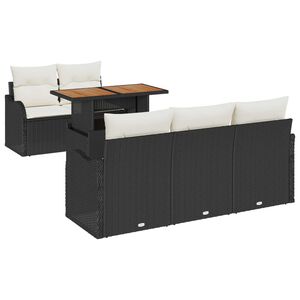 vidaXL Ensemble de canap&eacute; de jardin 6 pcs Noir Poly rotin
