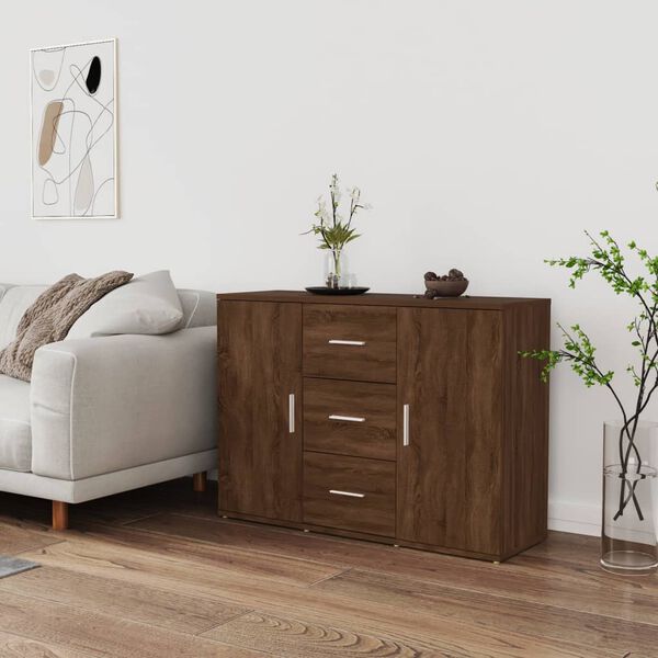 vidaXL Buffet Ch&ecirc;ne marron 91x29,5x65 cm Bois d'ing&eacute;nierie