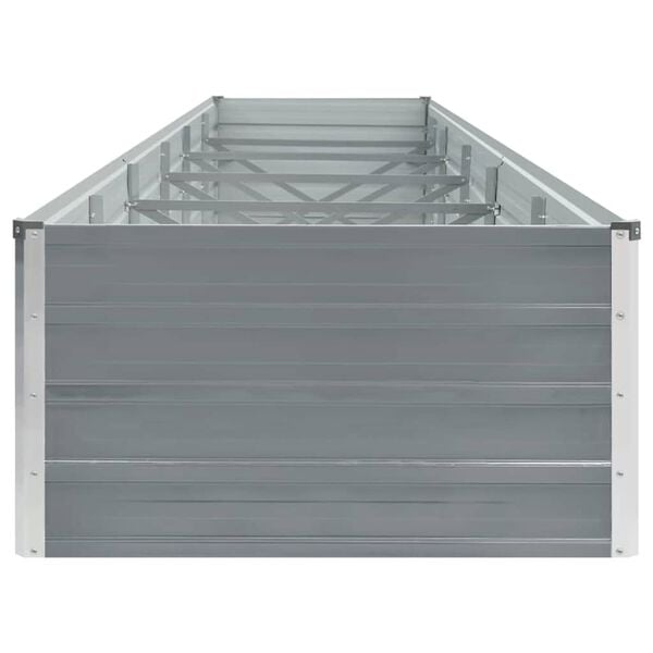 vidaXL Lit sur&eacute;lev&eacute; de jardin Acier galvanis&eacute; 480x80x45 cm Gris