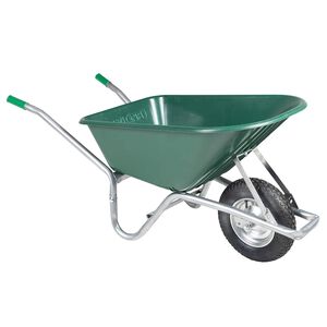 vidaXL Brouette vert 90 L 150 kg acier galvanis&eacute; et plastique