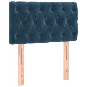 vidaXL T&ecirc;te de lit Bleu fonc&eacute; 80x7x78/88 cm Velours