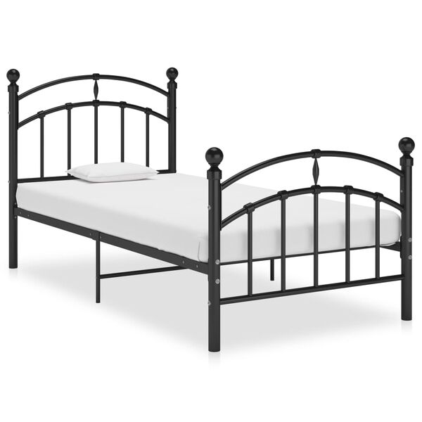 vidaXL Cadre de lit sans matelas noir m&eacute;tal 100x200 cm