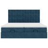 vidaXL Cadre de lit ottoman avec matelas bleu fonc&eacute; 200x200 cm velours