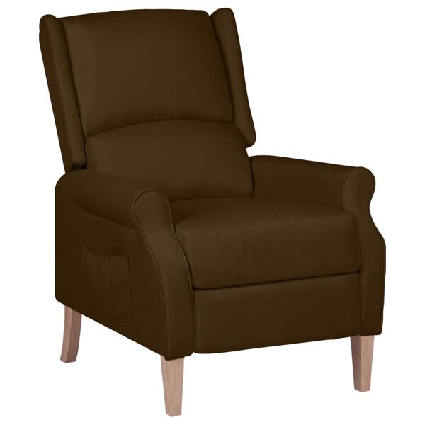 vidaXL Fauteuil inclinable Marron fonc&eacute; Tissu