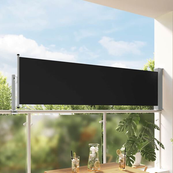 vidaXL Auvent lat&eacute;ral r&eacute;tractable de patio 80x300 cm Noir