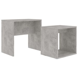 vidaXL Ensemble de table basse Gris b&eacute;ton 48x30x45 cm Bois ing&eacute;nierie
