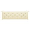 vidaXL Banc de jardin avec coussin blanc cr&egrave;me 175 cm Teck massif