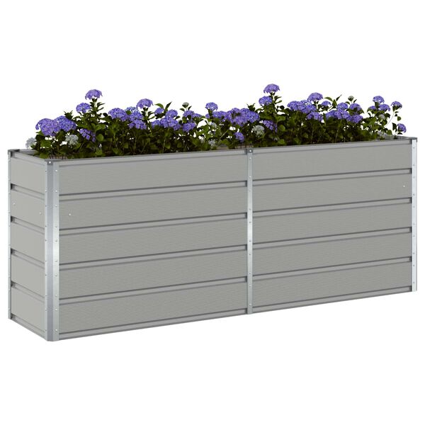 vidaXL Jardini&egrave;re Gris clair 480 x 50 x 45 cm Acier galvanis&eacute;
