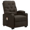 vidaXL Fauteuil de massage Marron foncé Tissu