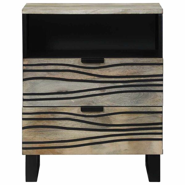 vidaXL Cabinet de chevet avec tiroir Blanc et Noir 50 x 33 x 62 cm
