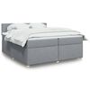 vidaXL Sommier &agrave; lattes de lit avec matelas Gris clair 200x200cm Tissu