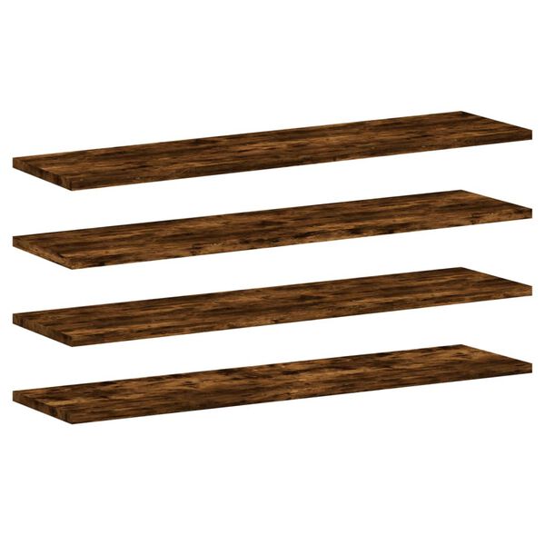 vidaXL &Eacute;tag&egrave;res murales 4 pcs ch&ecirc;ne fum&eacute; 80x20x1,5cm bois d'ing&eacute;nierie