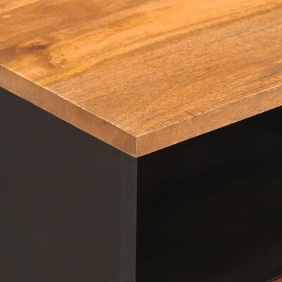 vidaXL Table de chevet marron et noir bois de manguier solide