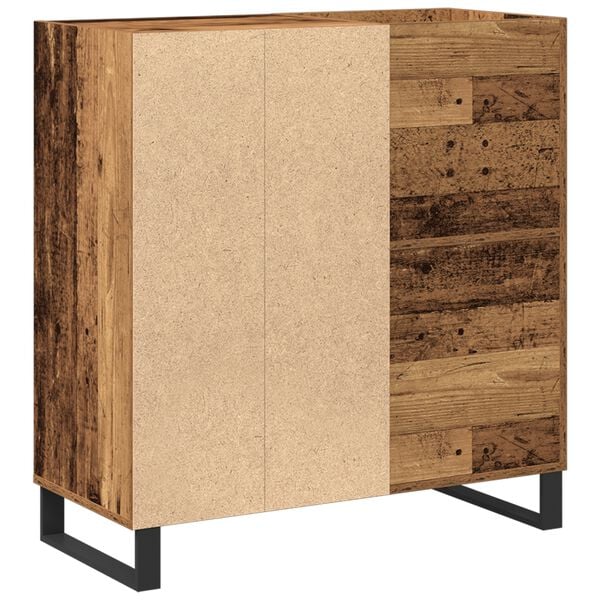 vidaXL Meuble &agrave; vinyles avec &eacute;tag&egrave;re ch&ecirc;ne artisanal 84,5 x 38 x 89 cm