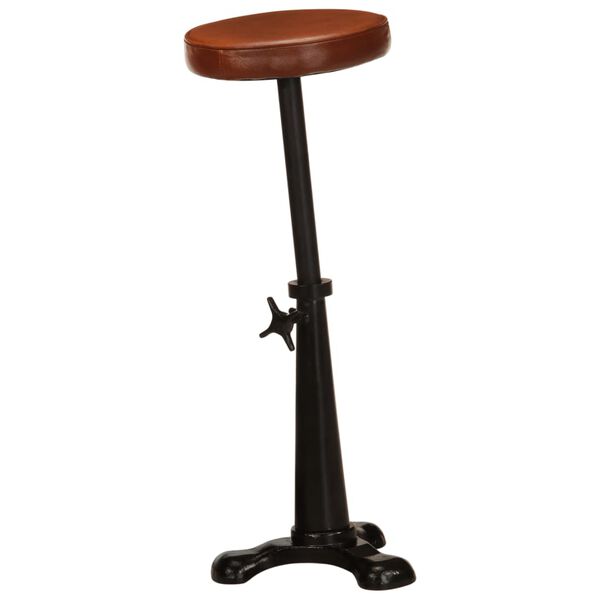 vidaXL Tabourets de bar lot de 2 marron cuir véritable et fonte